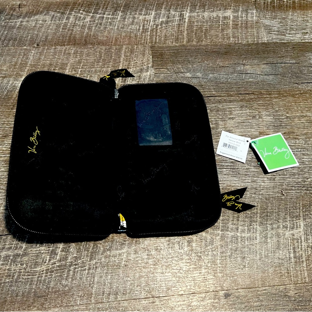 Vintage Vera Bradley Yellow Bird Zip Around Wallet - Picture 4 of 6